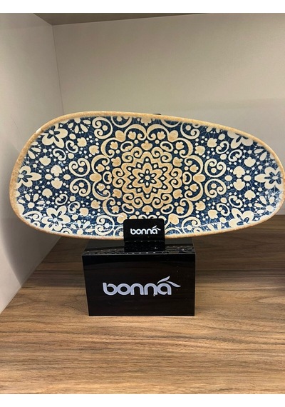 2'li Şık Alhambra Vago Rectangular Plate 36 Cm Oval Servis / Sunum Tabağı/salata Tabağı Çok renkli