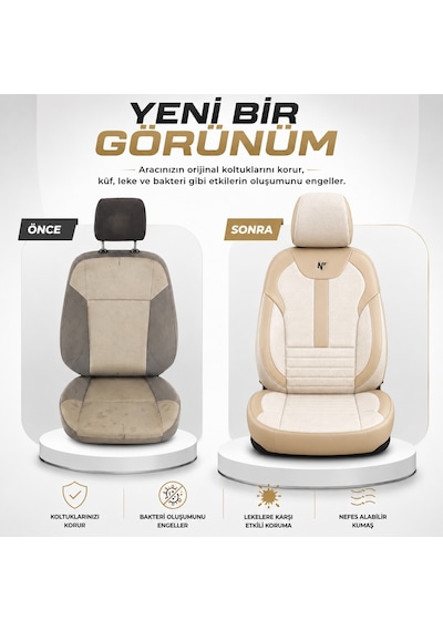 Ford Escort Araçlara Uyumlu Tay Tüyü Deri Oto Koltuk Kılıfı-balat Serisi