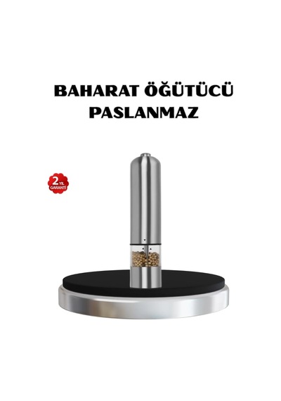 Home Modern Otomatik Baharat Öğütücü Seti Pilli, Paslanmaz Çelik, Led Aydınlatmalı Çok Renkli