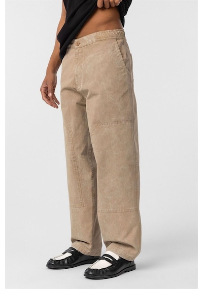 Vamos Yıkamalı Baggy Gabardin Pantolon Taba
