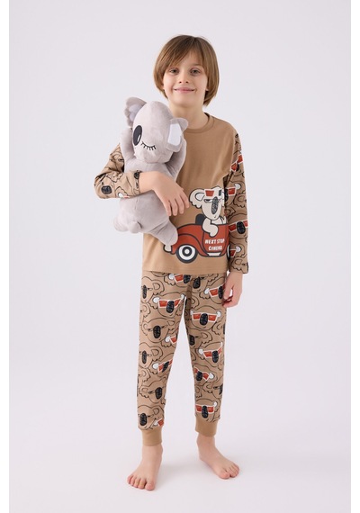 Rolypoly Erkek Çocuk Kahverengi Pijama Takımı Rp3446-c-v2