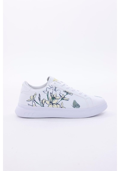 3d Dijital Baskı Kadın Alex Mcqueen Beyaz - Bloom Desenli Sneaker Beyaz-bloom