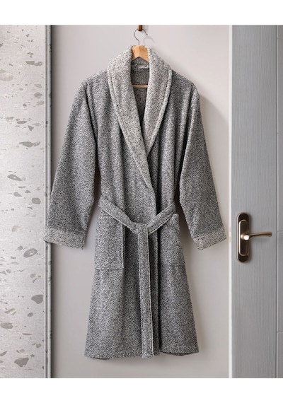 Madame Coco Brest İpliği Boyalı Unisex %100 Pamuk Şalyaka Bornoz - Antrasit Antrasit L - XL Antrasit Madame Coco Brest İpliği Boyalı Unisex %100 Pamuk Şalyaka Bornoz - Antrasit Antrasit L - XL Antrasit