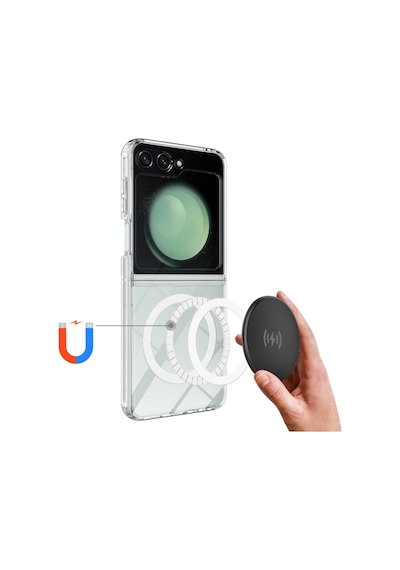 Teleplus Samsung Galaxy Uyumlu Z Flip 7 Fe Kılıf Kamera Korumalı Embos Manyetik Şarj Özellikli Kapak