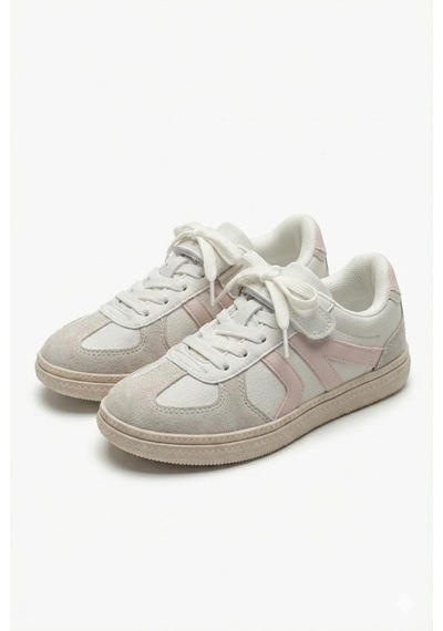 Fort Cool Berry Anatomik Rahat Cırtlı Sneaker Kız Çocuk Ayakkabı Beyaz-pudra