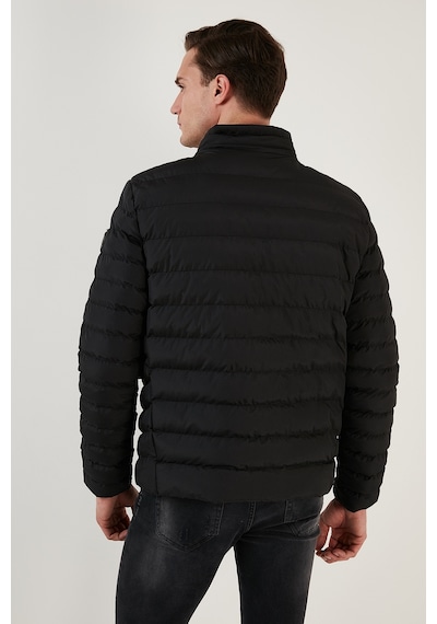 Buratti Dik Yaka Fermuarlı Cepli Slim Fit Şişme Erkek Mont 649002 Siyah