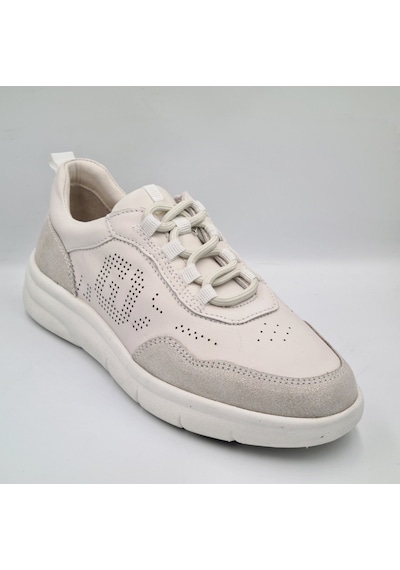 Greyder 34590 Kirli Beyaz Hakiki Deri Kadın Günlük Casual Sneaker Kirli Beyaz