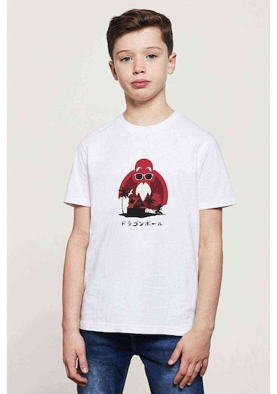 Tshirthane Anime Dragon Ball Baskılı Unisex Çocuk Beyaz T-Shirt (534791146)