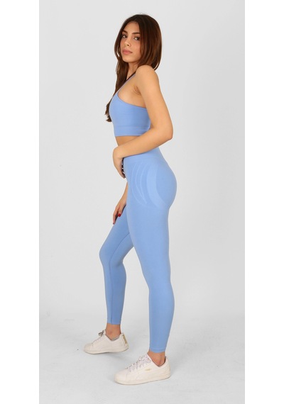 Nature The Brand Ntb Yüksek Bel Dikişsiz Kalça Toparlayıcı Spor Tayt,fitness, Yoga, Pilates, Antrenman, Seamless Mavi