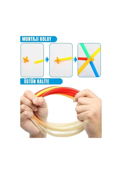 Kutulu Bambu Çubuklar 16 Cm 300 Parça 180 Parça Çubuk 120 Parça Birleştirici