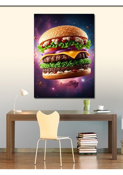 Kanvas Tablo Renklerin Canlı Burgeri 70cmx100cm