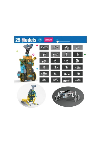25'i 1 Arada Güneş Enerjili Robot Yapım Kiti - Stem Eğitim Oyuncağı, 8-12 Yaş İçin Dıy Bilim Set