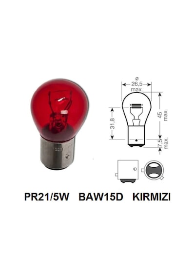 Ford Focus Hb Arka Stop Kırmızı Ampul Pr21 5W Philips