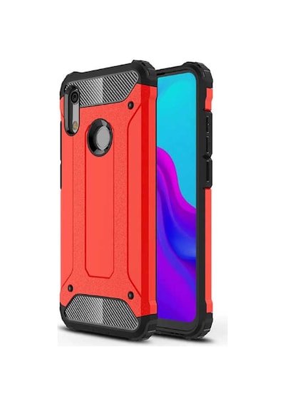 Noktaks - Huawei Uyumlu Huawei Y6s 2019 - Kılıf Çift Katman Zırh Tank Crash Military Kapak - Gri T11421 Gri