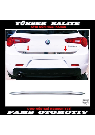Alfa Romeo Giulietta Paslanmaz Krom Bagaj Alt Çıta 2010 Üzeri