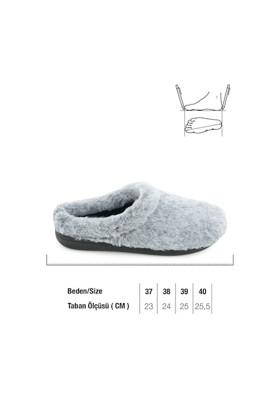 Gezer Kadın Kışlık Peluşlu Tasarım Ev Bahçe Gondol Terlik Gt1kzm.16160.00.019.0c Gri