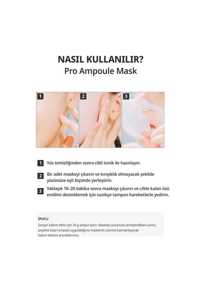 Kolajen İçeren Kırışıklık Karşıtı Ampul Maske Dermatory Pro Collagen Shot Firming Ampoule Mask