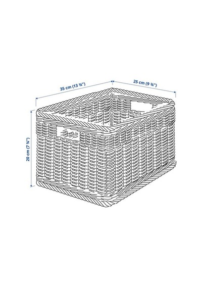 Ikea Bekna Sepet, Plastik Rattan, 25x35x20 Cm