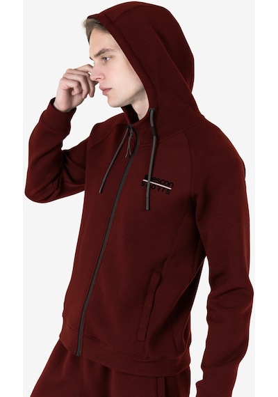 Lescon Bordo Erkek Fermuarlı Kapüşonlu Sweatshirt 23n-1121
