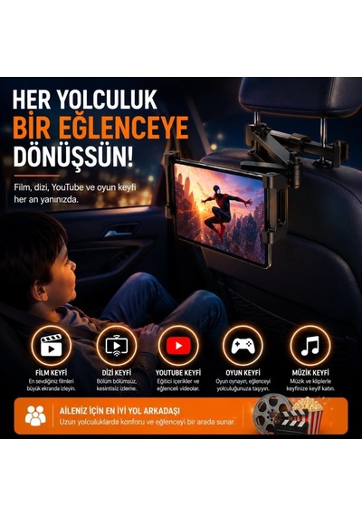 Teleskopic Uzayabilen Araç Arka Koltuk Tablet Tutucu Araç Tablet Standı Araç Telefon Tutucu Diğer