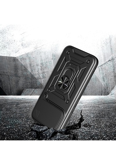Xiaomi Poco F8 Ultra Kılıf Kamera Korumalı Zırh Tank Sürgülü Vega Kapak Siyah