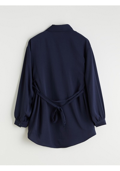 Lcw Modest Lacivert Oversize Kadın Gömlek Tunik