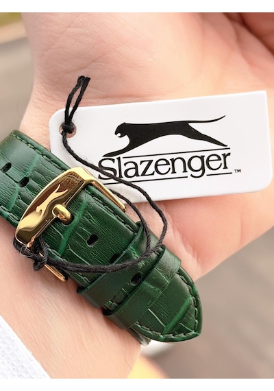 Slazenger Erkek Deri Kordon Bileklik Hediyeli 2 Yıl Garantili Suya Dayanıklı Kol Saati Vs.blkt.0756 Gold