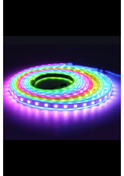 12 Volt Adreslenebilir Argb Pixel Şerit Led Ws2811 Metrede 60 Led Ip65 Dış Mekan 1 M