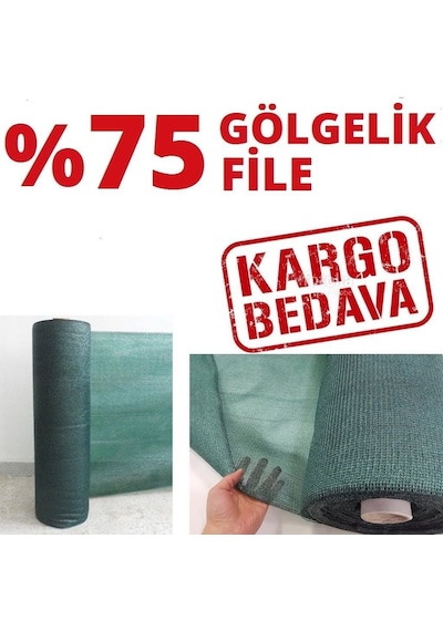 %75 Gölgelik File 1.5M X 100M Bahçe Çit Örtüsü Meyve Ağacı Örtüsü