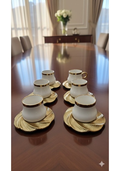 Sultan Gold Kahve Takımı 6 Kişilik Gold