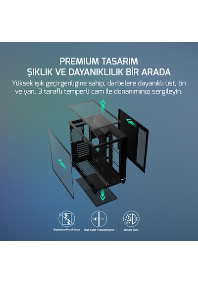 Gamepower Warcry Topglass 750w 4xargb Temperli Cam Atx Siyah Akak0gmp0026