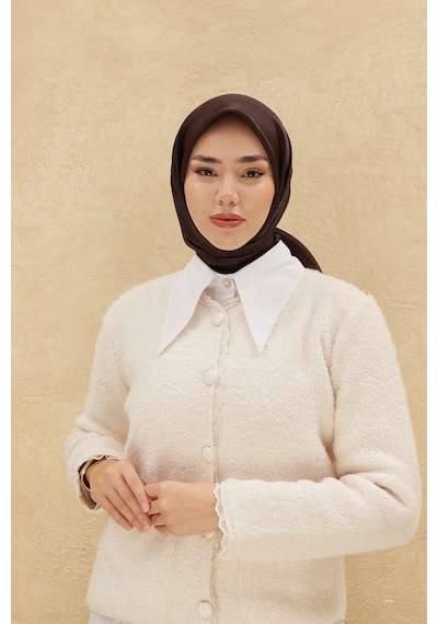 Silk Home Düz Shiny Eşarp - Acı Kahve - Acı Kahve