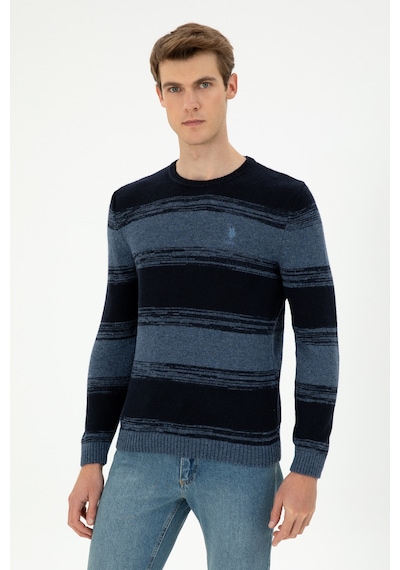 U.S. Polo Assn. Erkek Slim Fit Bisiklet Yaka Saks Kazak 50293115-VR032