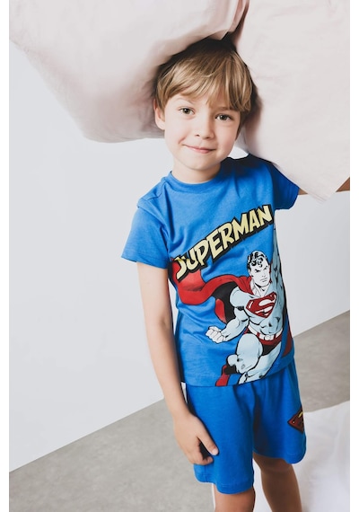 DeFacto Erkek Bebek Superman Pijama Takımı Kısa Kollu Penye Üst Beli Lastikli Şort E1189A525HSBE64