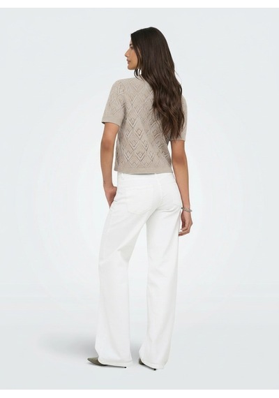Only Onlsunny S/s Structure Pullover Knt Kadın Beige Kazak - 15350928 Bej