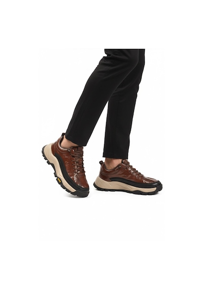 Guja Kahve Hakiki Deri Bağcıklı Erkek Sneaker 25k570 M Kahve