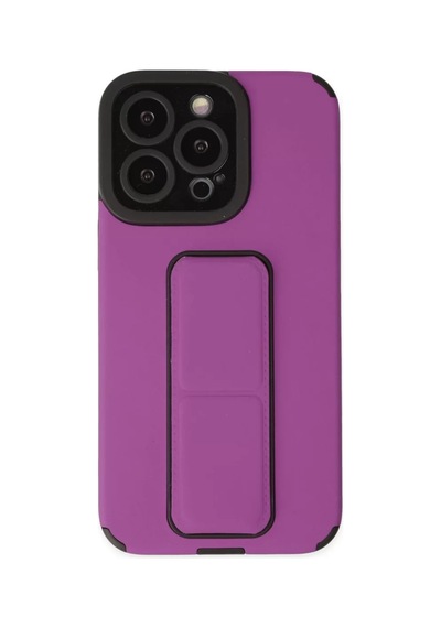 Newface Apple İphone 13 Pro Max Kılıf Mega Standlı Silikon - Mor