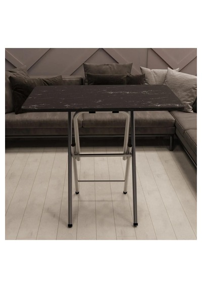 Katlanır Masa Kırma Masa 60x90 Siyah Mermer Desen Mutfak Masası Katlanır Masa Kırma Masa 60x90 Siyah Mermer Desen Mutfak Masası