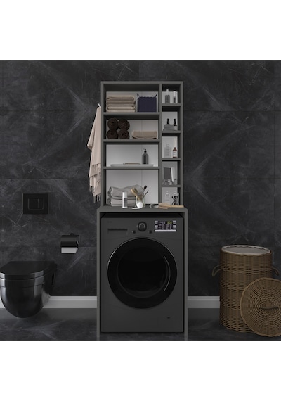 Asra Trend Çamaşır Makinesi Üstü Banyo Dolabı BD-03 %100 MDF Çok Amaçlı Düzenleyici Raf Antrasit Asra Trend Çamaşır Makinesi Üstü Banyo Dolabı BD-03 %100 MDF Çok Amaçlı Düzenleyici Raf Antrasit