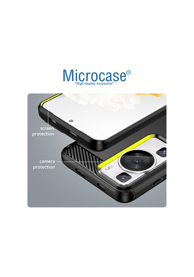 Huawei P60 / P60 Pro Brushed Carbon Fiber Silikon Kılıf - Al3332