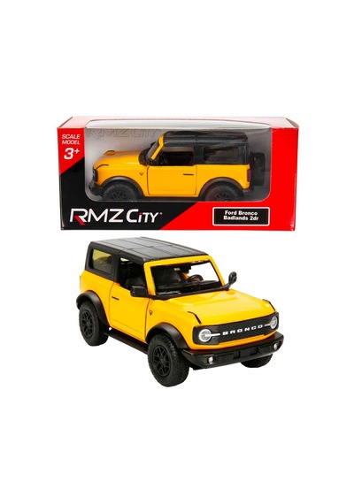1:32 Rmz City Jeep Serisi Die Cast Çek Bırak Model Araba - Sarı Ford Bronco Badlands 2 Dr