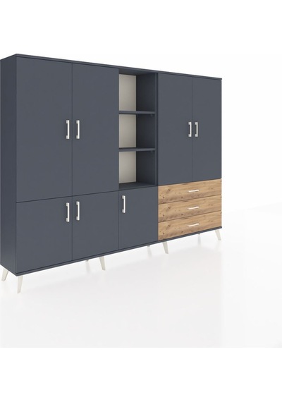 Arges Dolap 11 Raflı 3 Çekmeceli 7 Kapaklı 220x30x163 Antrasit-antrasit/çam Antrasıt/atlas Çam - Antrasıt Arges Dolap 11 Raflı 3 Çekmeceli 7 Kapaklı 220x30x163 Antrasit-antrasit/çam Antrasıt/atlas Çam - Antrasıt