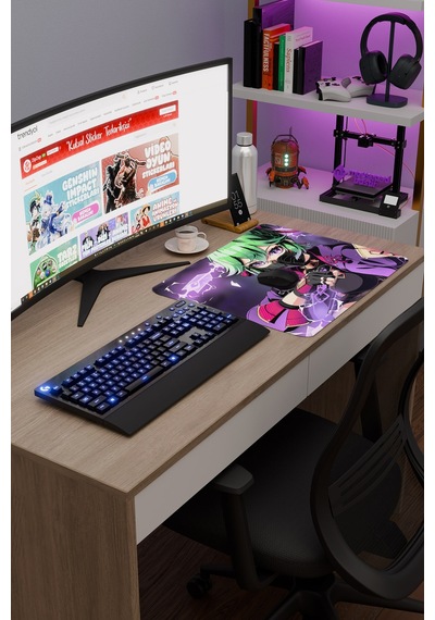 Kuki Shinobu Genshin Impact Anime Oyuncu V3 - 48x40 Xl Gaming Mouse Pad Fare Altlığı