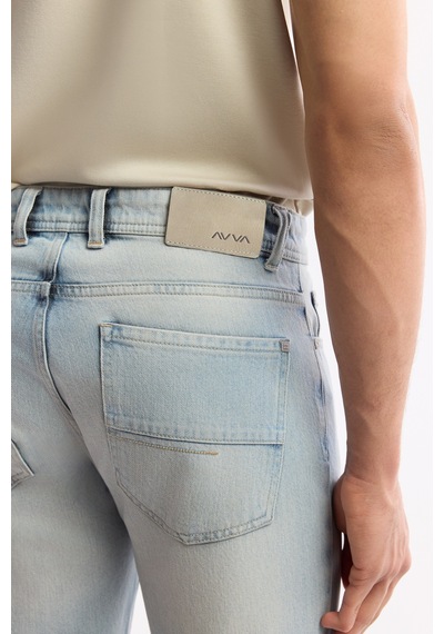 Avva Erkek Açık Mavi Klasik Bel Pamuklu Eskitme Yıkamalı Berlin Slim Fit Jean Pantolon A51y3525