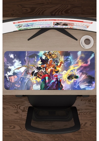 Street Fighter Kaymaz Dikişli Kauçuk Oyuncu Mousepad V3 - 70x30 Xl Gaming Mouse Pad Fare Altlığı