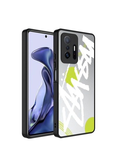 Xiaomi Mi 11t 5g Kılıf Aynalı Desenli Kamera Korumalı Parlak Zore Mirror Kapak Yazı