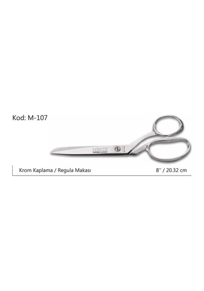 Merze 3157-8 Krom Kaplama Yatık Regula Makası Extra No:8 D