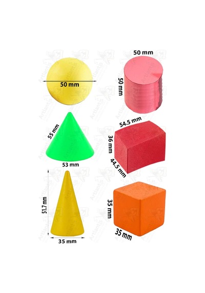 Geometrik Cisimler Ve Şekiller 1 Paket Matematik Ders Materyali 10 Parça Prizma Küp Silindir Küp Koni Üçgen Piramit