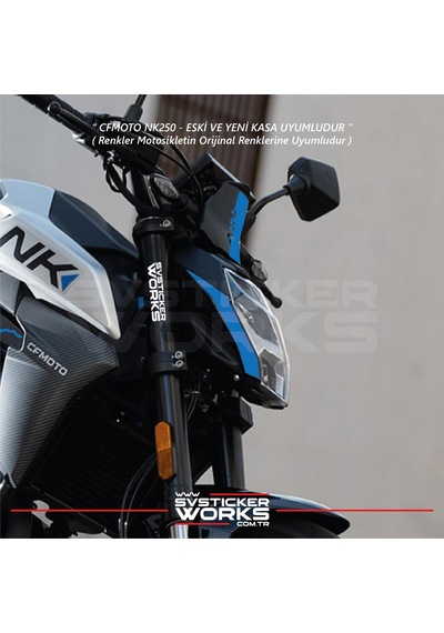 Cfmoto 250nk Siper Sticker Siperlik Tur Camı Sticker Nk Yazılı Etiket Mavi