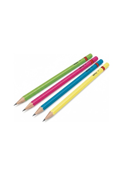 Rotring Neon Kurşun Kalem 4 Lü 1 Paket Renkli Kurşun Kalem Mavi Yeşil Sarı Pembe Hb Kurşun Kalem Çok Renkli